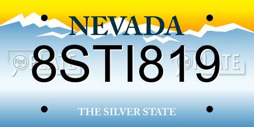 8STI819 Nevada License Plate