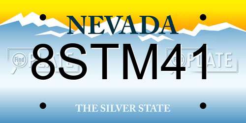 8STM41 Nevada License Plate