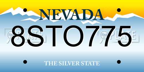8STO775 Nevada License Plate