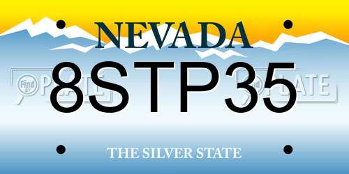 8STP35 Nevada License Plate