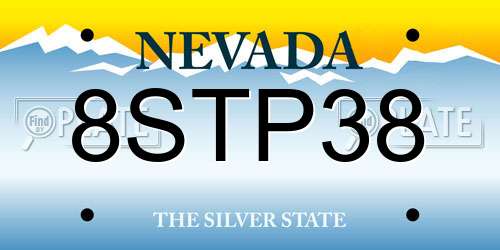 8STP38 Nevada License Plate