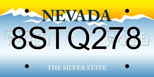 8STQ278 Nevada License Plate