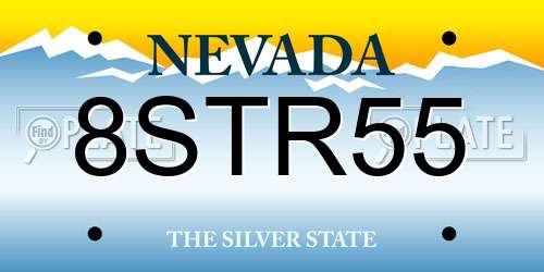 8STR55 Nevada License Plate