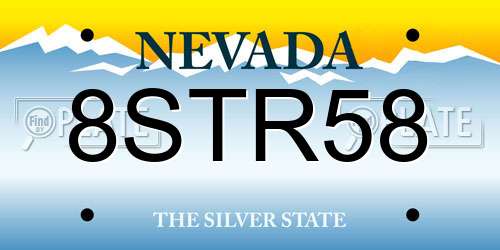 8STR58 Nevada License Plate