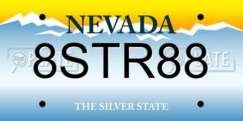 8STR88 Nevada License Plate