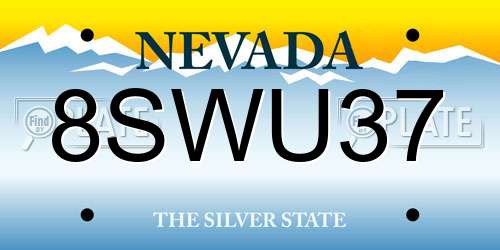 8SWU37 Nevada License Plate