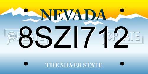 8SZI712 Nevada License Plate