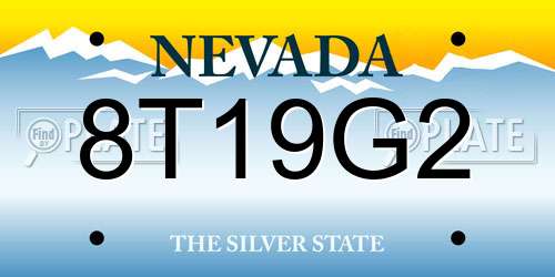 8T19G2 Nevada License Plate
