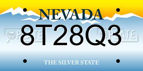 8T28Q3 Nevada License Plate