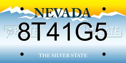 8T41G5 Nevada License Plate