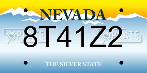 8T41Z2 Nevada License Plate