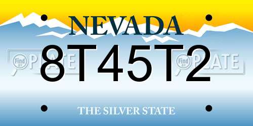 8T45T2 Nevada License Plate