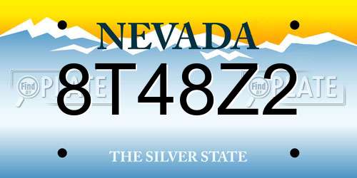 8T48Z2 Nevada License Plate