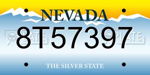 8T57397 Nevada License Plate