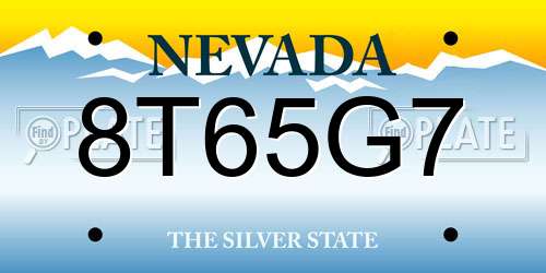 8T65G7 Nevada License Plate