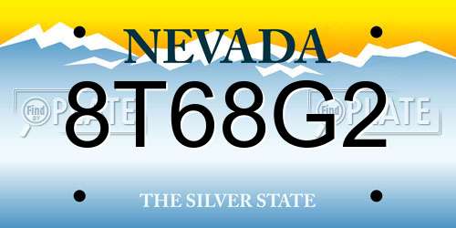 8T68G2 Nevada License Plate