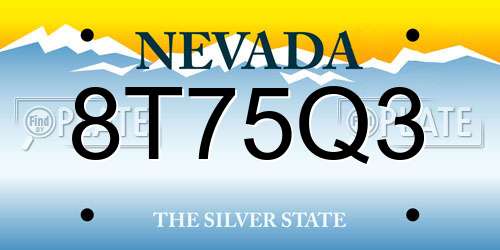 8T75Q3 Nevada License Plate