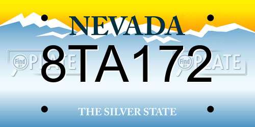 8TA172 Nevada License Plate