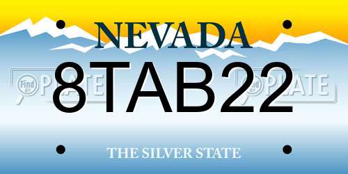 8TAB22 Nevada License Plate
