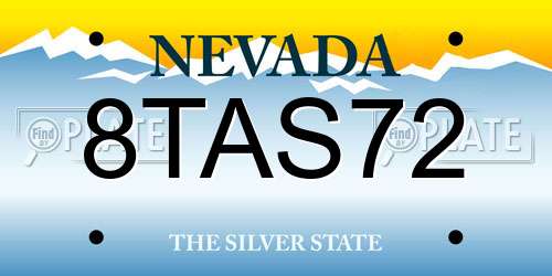 8TAS72 Nevada License Plate