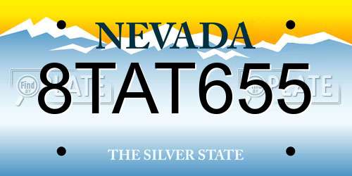 8TAT655 Nevada License Plate