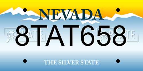 8TAT658 Nevada License Plate