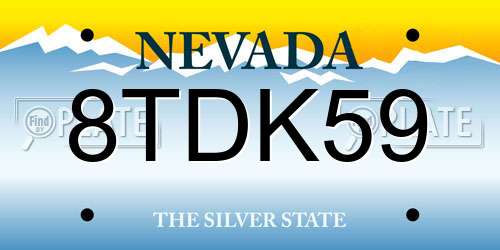 8TDK59 Nevada License Plate