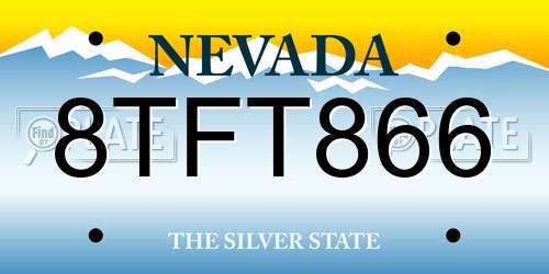 8TFT866 Nevada License Plate