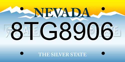 8TG8906 Nevada License Plate