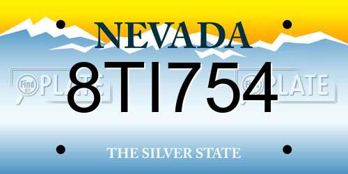 8TI754 Nevada License Plate