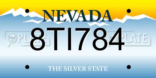 8TI784 Nevada License Plate