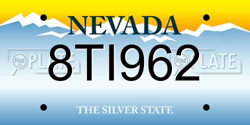 8TI962 Nevada License Plate