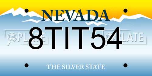 8TIT54 Nevada License Plate