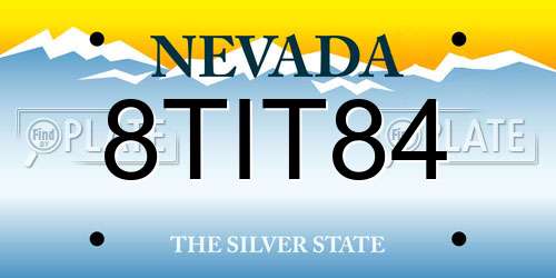 8TIT84 Nevada License Plate