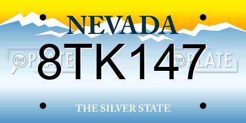 8TK147 Nevada License Plate