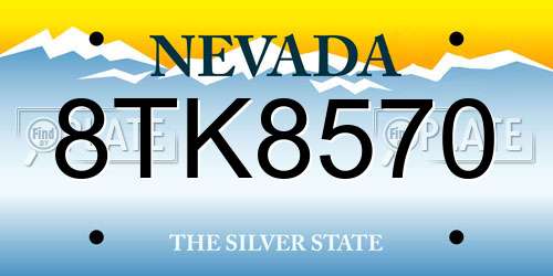 8TK8570 Nevada License Plate