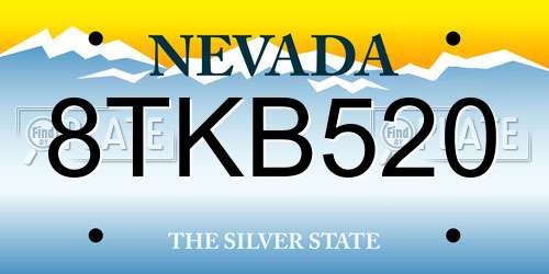 8TKB520 Nevada License Plate