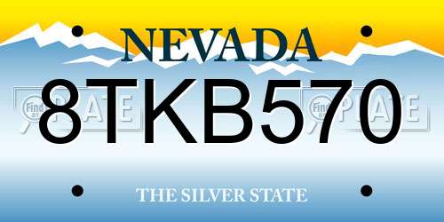 8TKB570 Nevada License Plate