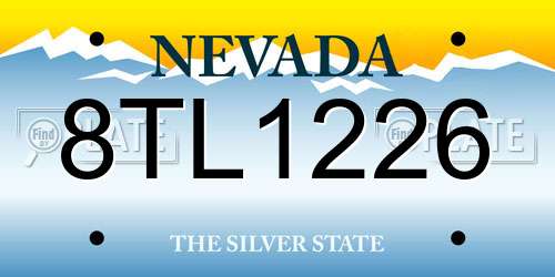 8TL1226 Nevada License Plate