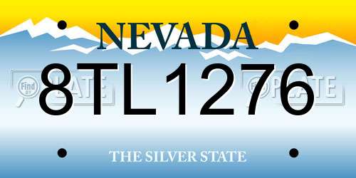 8TL1276 Nevada License Plate
