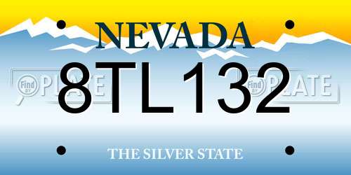 8TL132 Nevada License Plate