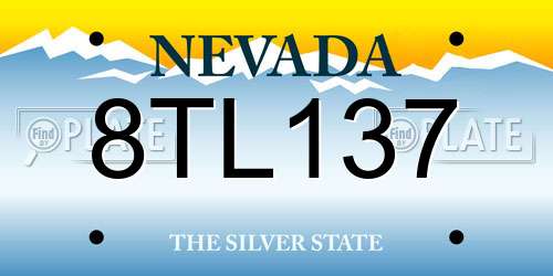 8TL137 Nevada License Plate