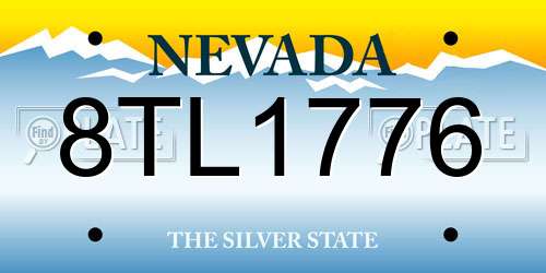 8TL1776 Nevada License Plate