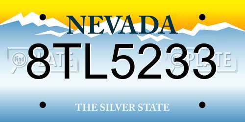 8TL5233 Nevada License Plate