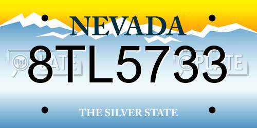 8TL5733 Nevada License Plate