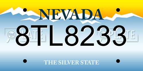 8TL8233 Nevada License Plate