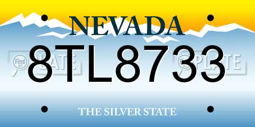 8TL8733 Nevada License Plate
