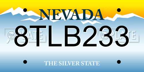8TLB233 Nevada License Plate