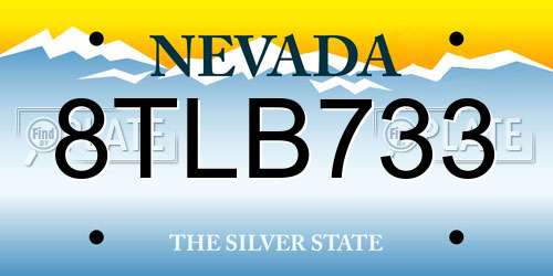 8TLB733 Nevada License Plate