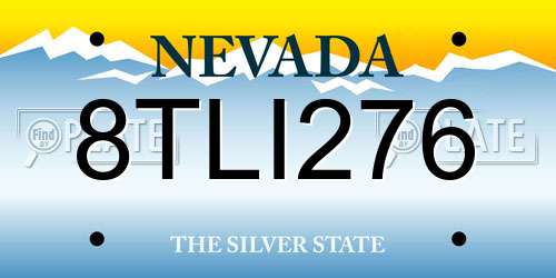 8TLI276 Nevada License Plate